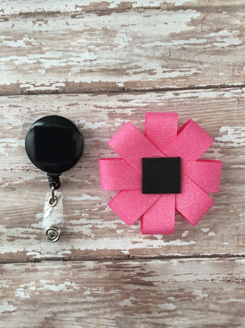 Pink Ribbon Retractable Badge Holder Nurse Name Badge Holder Etsy