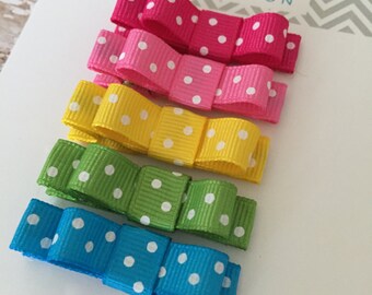 Baby Hair Clip Set - Infant Hair Clip - Hair Clip for Baby - Baby Hair Clip - Set of baby barrettes - Girls Hair Clip Set - Rainbow Hair Bow