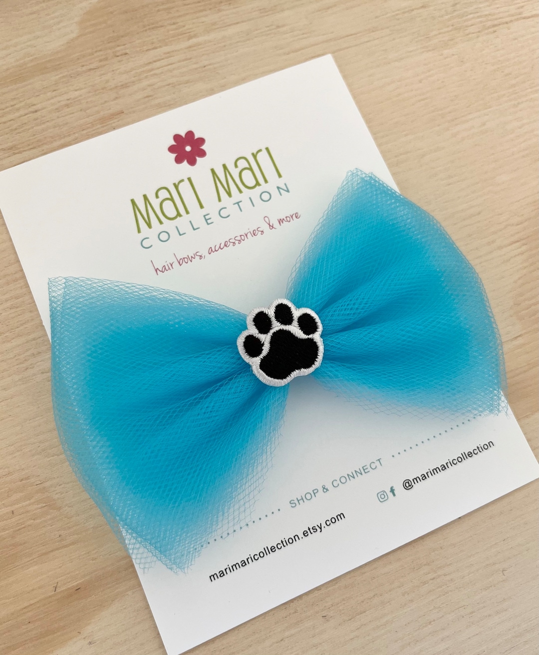 Paw Print Hair Bow - Puppy Paw Print Hair Bow - Cute Hair Bow for Girls
