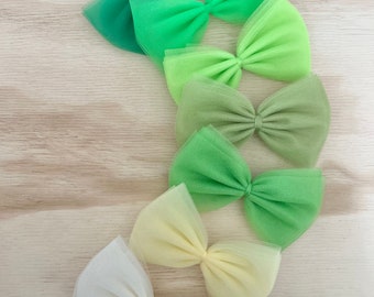 Everyday Hair Bows for Girls - 4" Hair Bows - Green Hair Bows - Toddler Hair Bows - Gift for Girls- Girls Hair Bows - Baby Girl Hair Bows