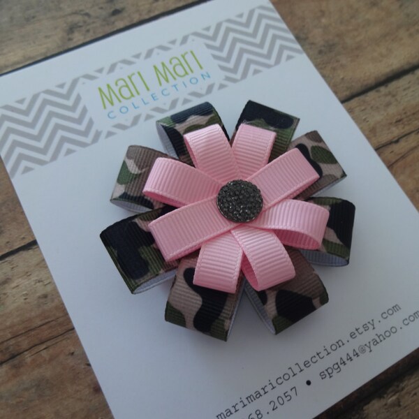 Camouflage Hair Bow Etsy