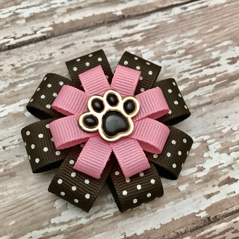 Puppy Paw Hair Bow Dog Paw Hair Clip Puppy Paw Hair Etsy