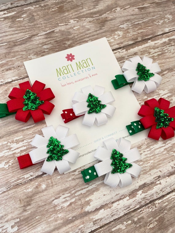 Christmas tree hair bow Clearance