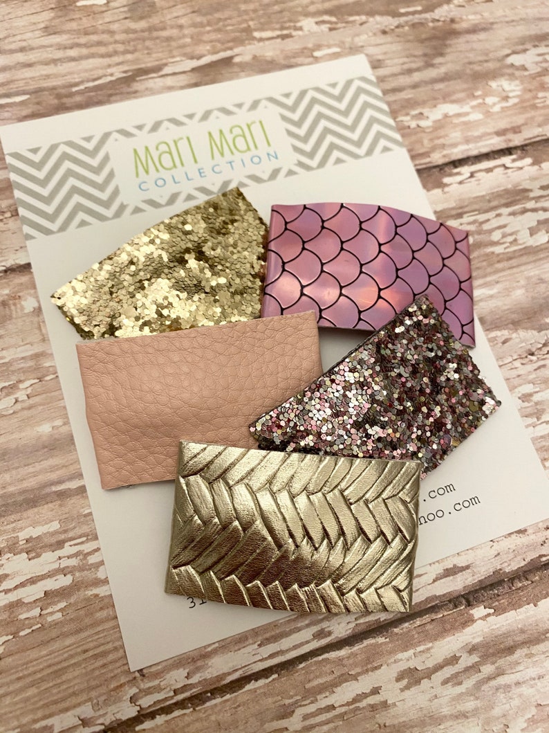 Faux Leather Snap Clips Faux Leather Hair Clips Toddler Etsy