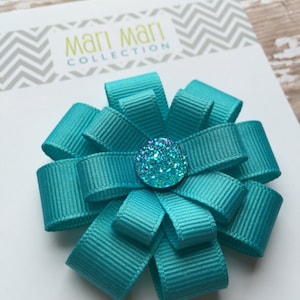 Aqua Bloom & Bow Short Set