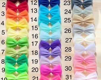 Everyday Hair Bows - Hair Bows - 4" inch Hair Bows - Bows for Girls - Toddler Hair Bows - Girls Hair Bows - Baby Girl Hair Bows - Tulle Bows