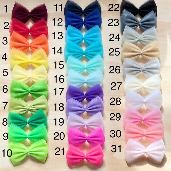 Everyday Hair Bows - Hair Bows - 4" inch Hair Bows - Bows for Girls - Toddler Hair Bows - Girls Hair Bows - Baby Girl Hair Bows - Tulle Bows