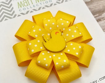 Little Chick Hair Bow - Easter Chick Hair Bow - Easter Hair Clip - Easter Hair Accessory - Girls Easter Hair Bow - Yellow Chick Hair Bow
