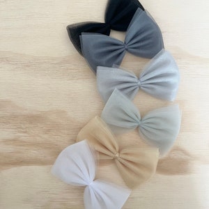 Tulle Hair Bow: 4-inch Alligator Clip Bow for Girls