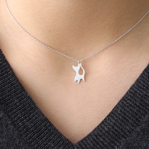 Silver Cat Necklace - Dainty Jewelry