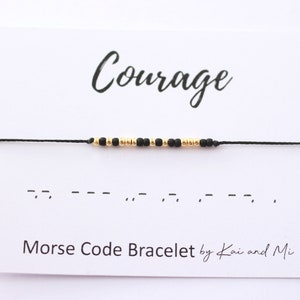 Courage Morse Code Bracelet, Hidden message bracelet, Morse code bracelet, Mini beads