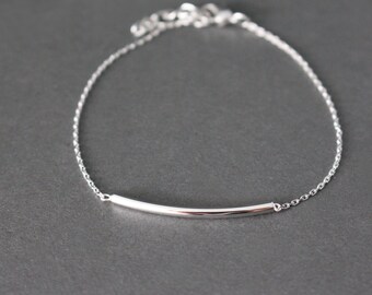 Silver Bar Bracelet, minimal