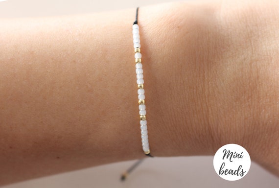 Custom Morse Code Bracelet, Choose Your Own Secret Message, Dainty Bracelet  With Tiny Beads, Morse Code Jewelry for Her 