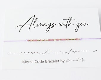 Always with You Morse Code Bracelet, custom color