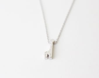 Little Silver Giraffe Necklace