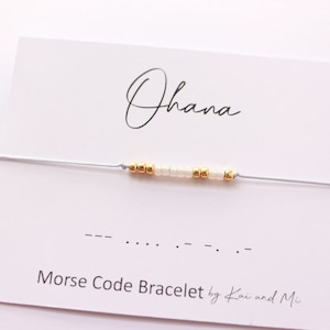 Ohana Morse Code Bracelet, gift for her, couple morse code bracelet