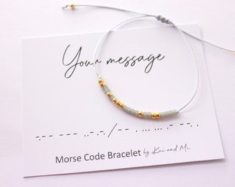 Pulsera de código Morse personalizada, pulsera de código morse