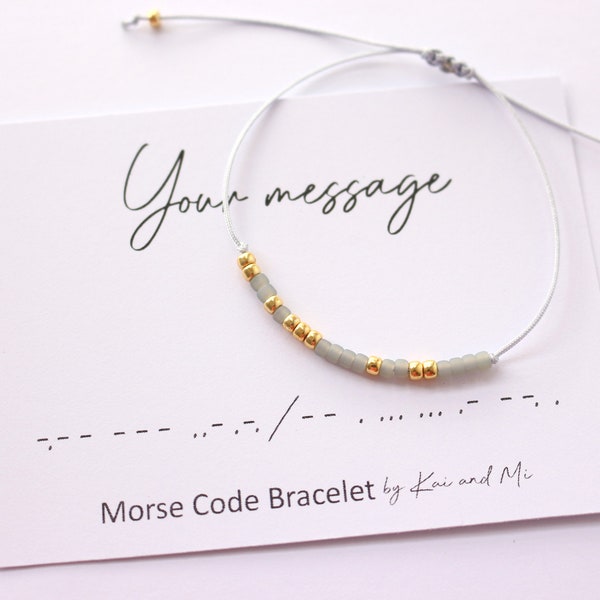 Pulsera de código Morse personalizada, pulsera de código morse