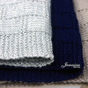 Hand Knit Lattice Woven Baby Blanket