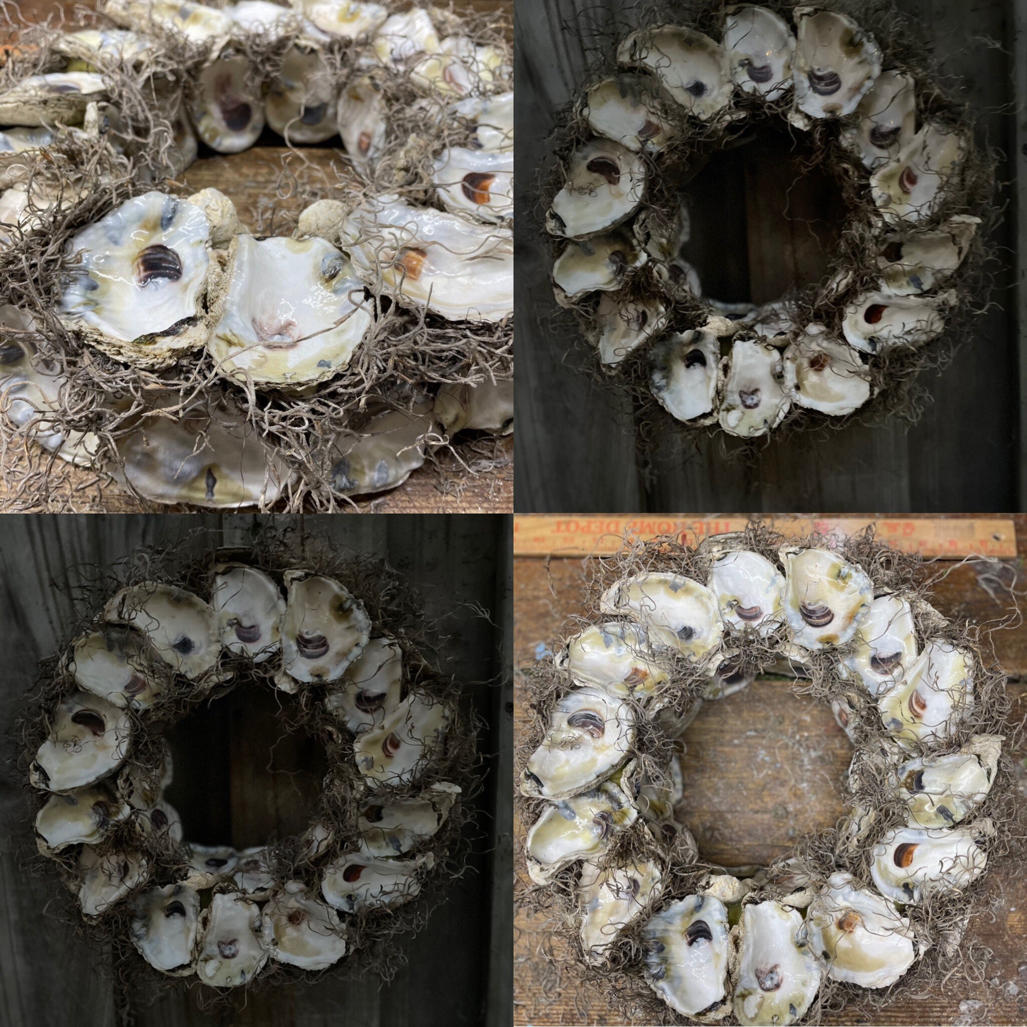 Love OYSTER WREATH Shell Wreath Front Door Wreath Natural Etsy.de