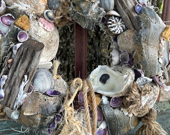Beachcomber’s Delight – Handmade Seashell Wreath