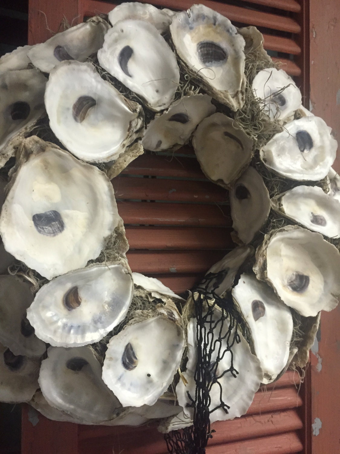 Love OYSTER WREATH Shell Wreath Front Door Wreath Natural Etsy.de