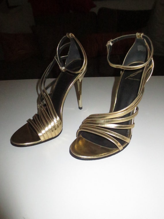 Vintage Brian Atwood Gold Strap 4 1/4 inch Stilet… - image 5