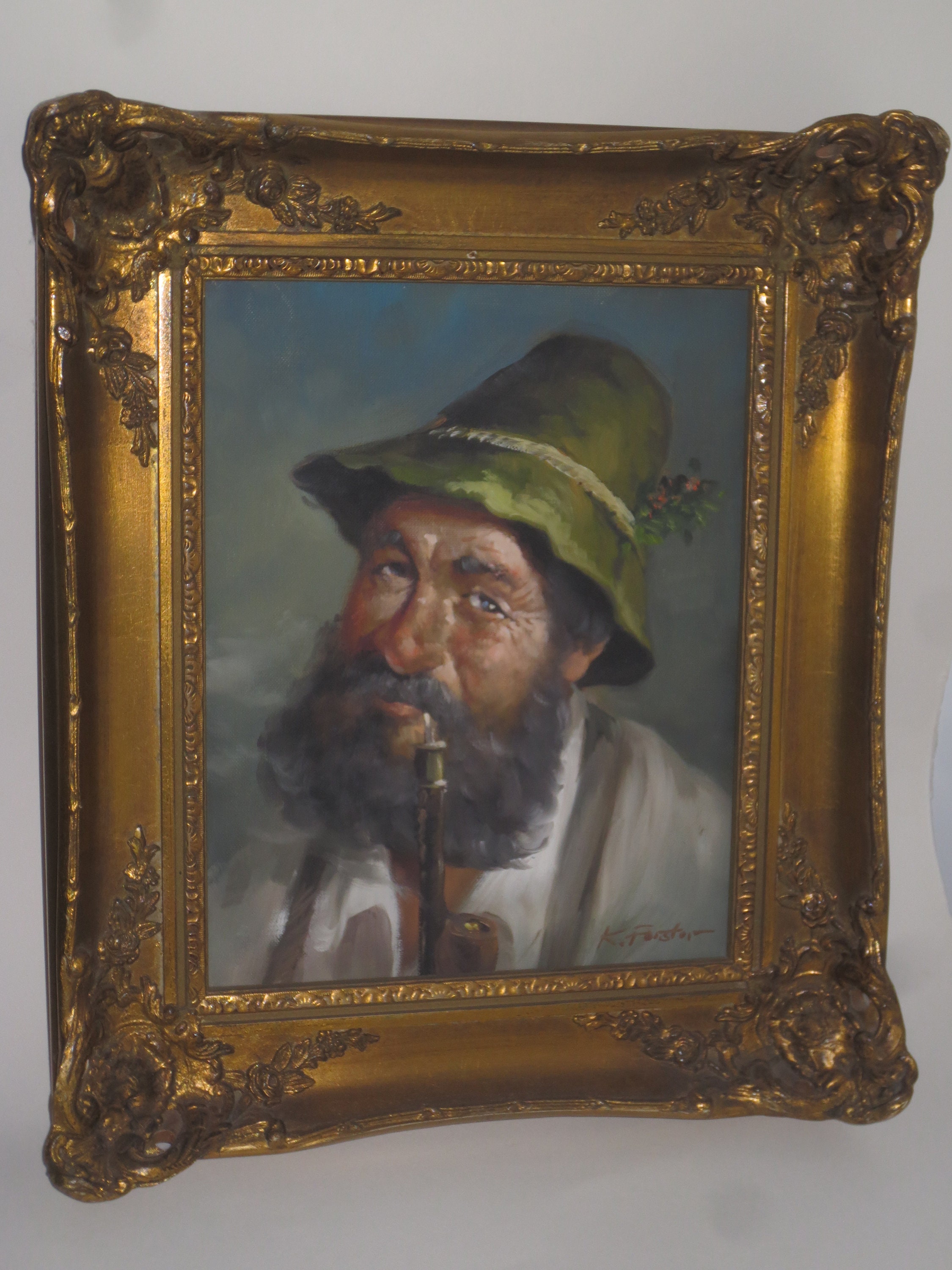 Beautifully Framed Signed K. Forster Oil on Canvas German