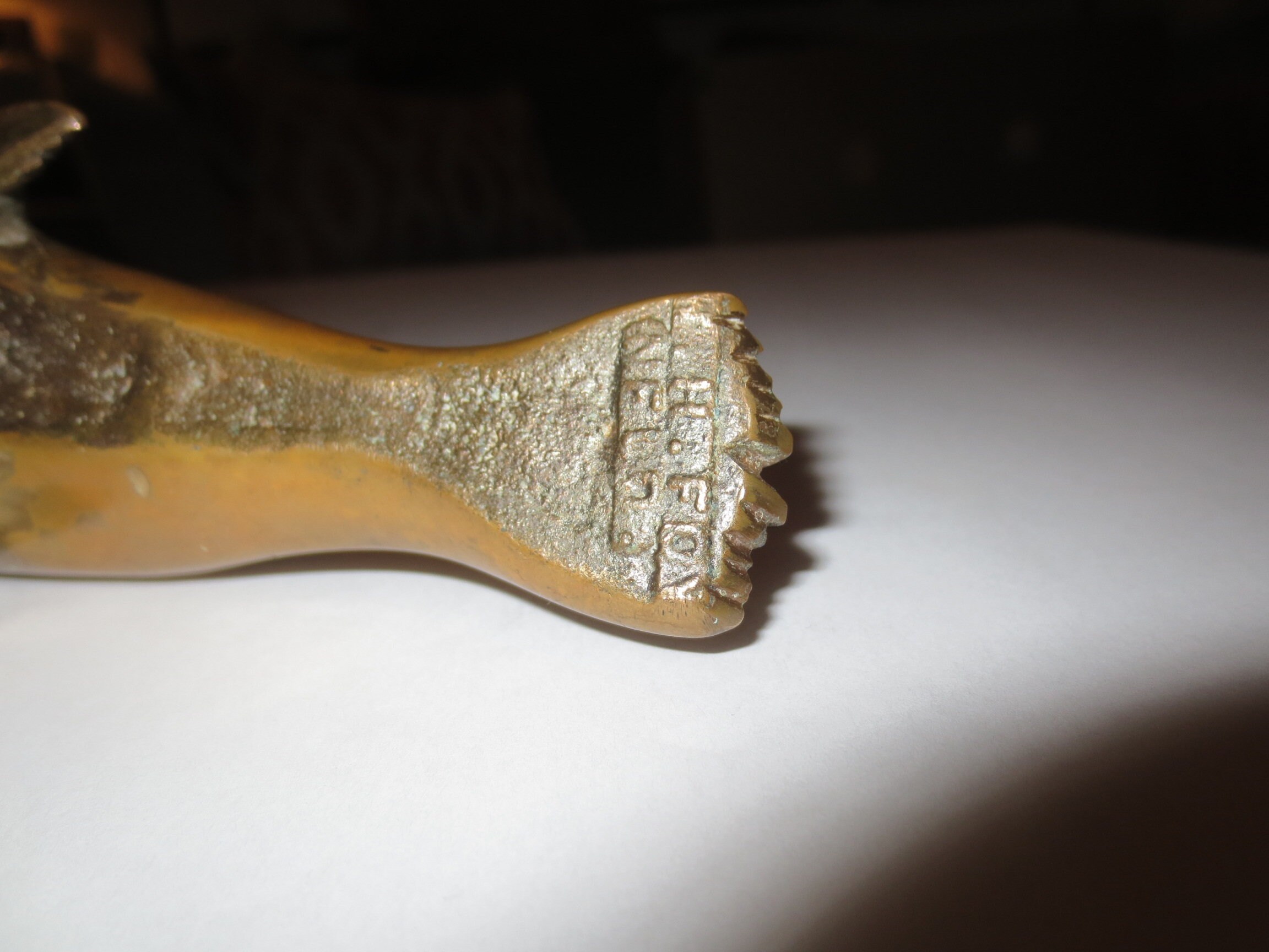 Vintage Solid Brass Seal Paperweight Artisan Signed W.h.fox Etsy UK