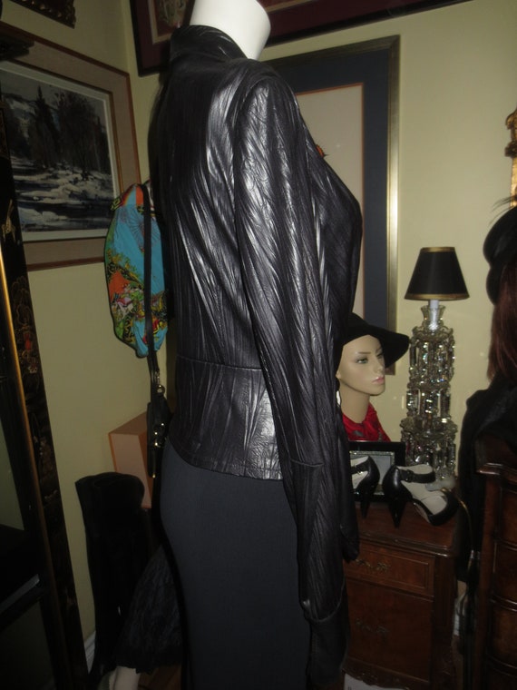 Very Interesting Woman's Size 12 Vintage Black Po… - image 3