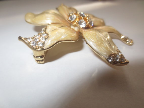 Vintage 80's Nolan Miller Brooch Clear Rhinestone… - image 5