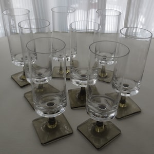 Vintage  60&#39;s to70&#39;s Set of 8 Rosenthal 5 7/8 inch high Crystal Wine Glasses Aperitif Glasses Berlin Design by George Butler Jensen
