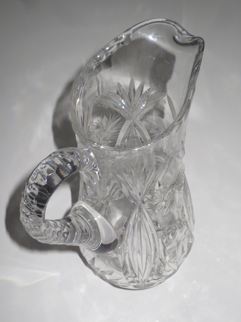 Vintage 80's Elegant Quality Pinwheel Crystal Jug Pitcher Etsy