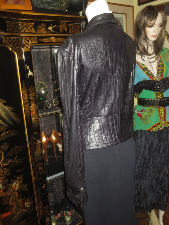 Very Interesting Woman's Size 12 Vintage Black Po… - image 7