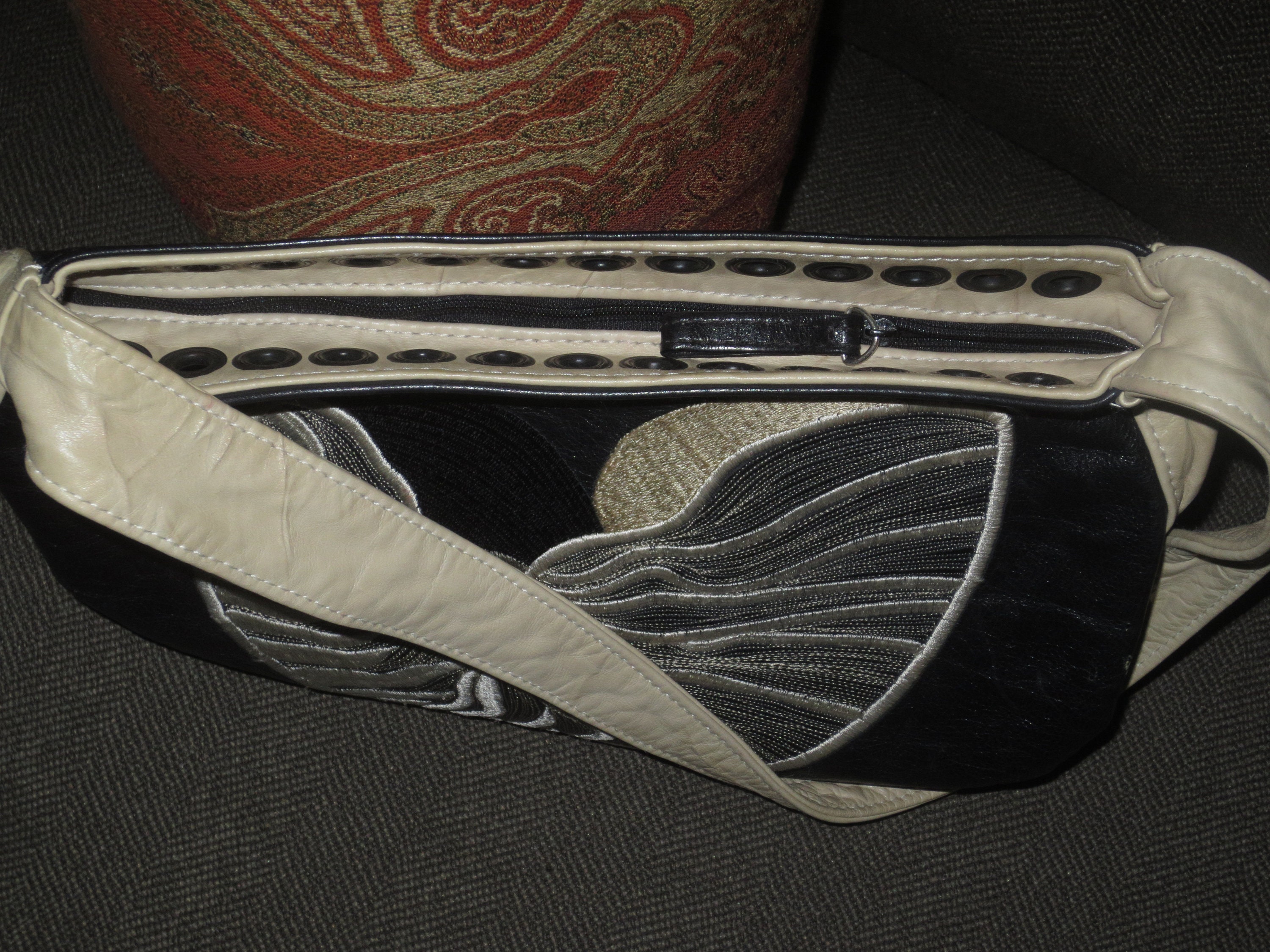 $890 R&Y AUGOUSTI Paris Large Laminated Leather Art Deco