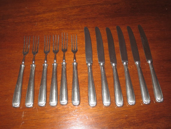 Buy Vintage 12 Piece Set Stainless Rostfrei German Petite Appetizer Knives  and Forks , Fruit and Pastry Knives and Forks, Cocktail Party Cutlery  Online in India 
