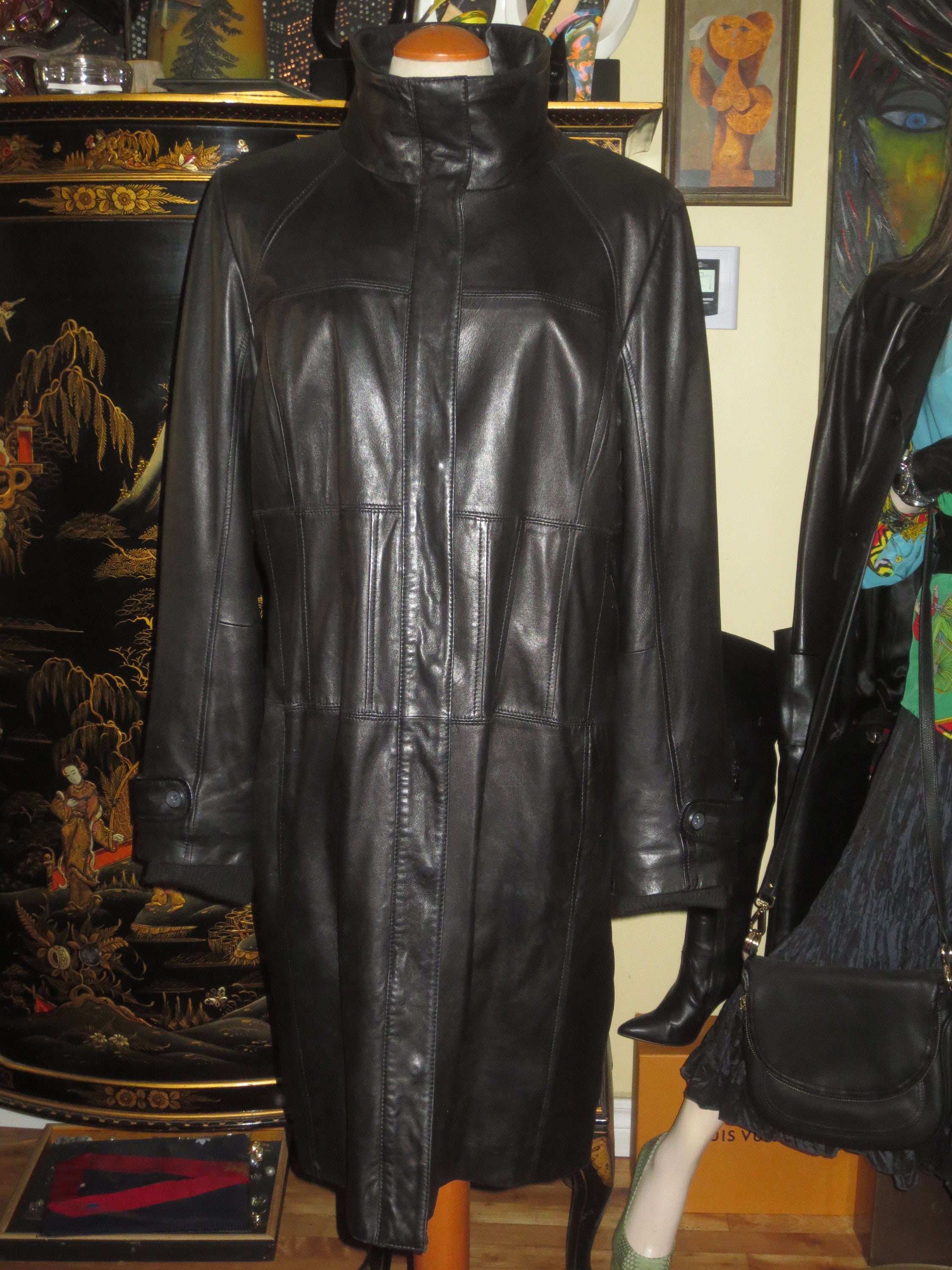 Vintage 90's Danier Leather Black Italian Buttery Soft Leather 
