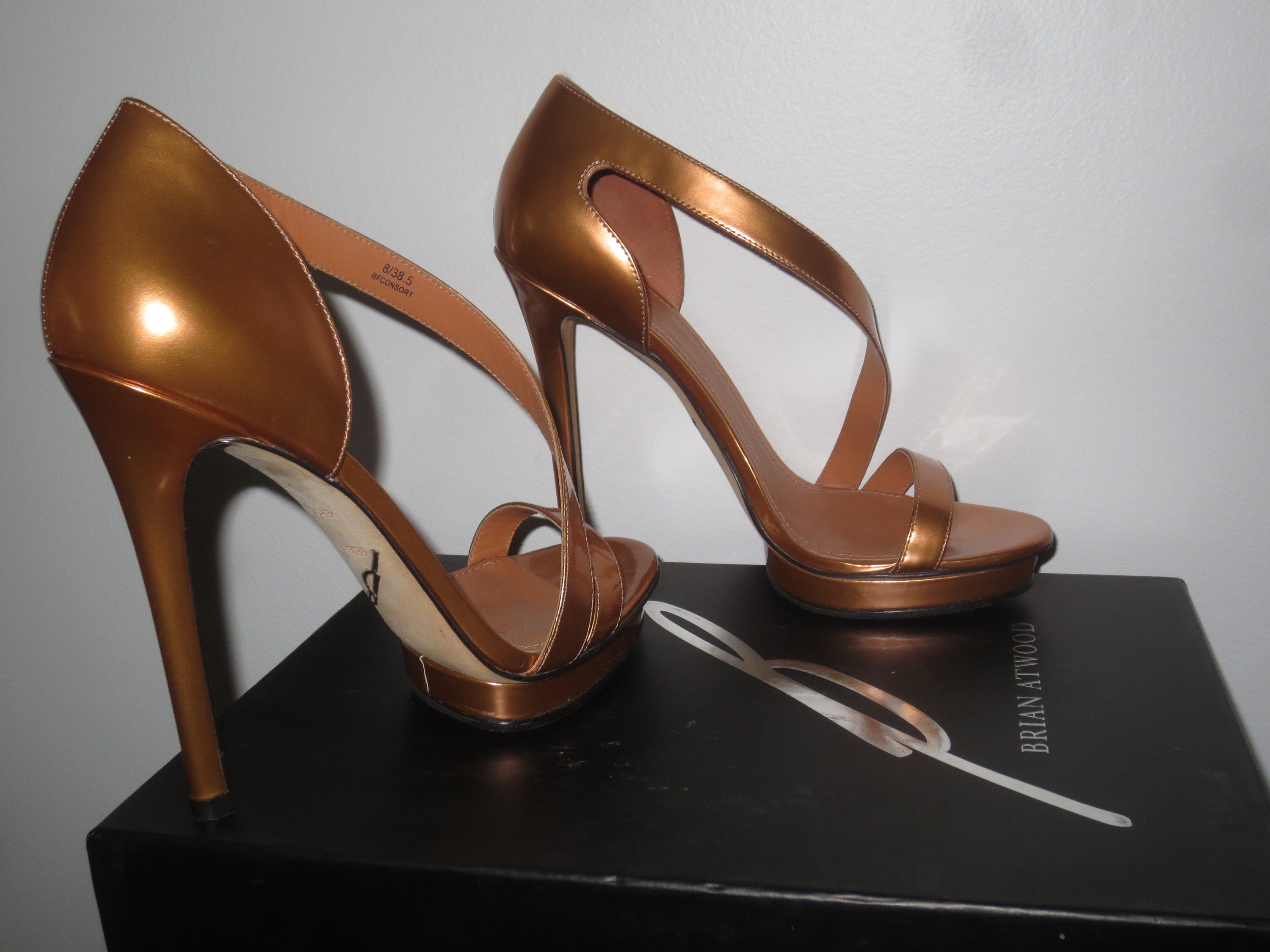 Bronze Leather Heels 