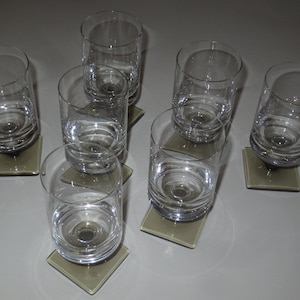 Vintage  60&#39;s to70&#39;s Set of 7 Rosenthal 4 1/4 inch high Crystal Wine Glasses Aperitif Glasses Berlin Design by George Butler Jensen