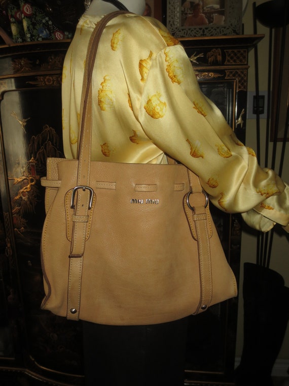 Miu Miu, Bags, Auth Miu Miu Brown Leather Shoulder Bag