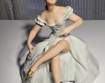 Vintage Wallendorfer Porcelain Figurine Dancer Ballerina in a Sitting Position