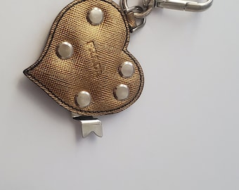 Vintage Prada Heart Shaped Simulated Leather Key Chain Key Ring Holder Etsy