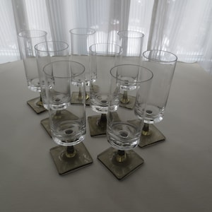 Vintage  60&#39;s to70&#39;s Set of 8 Rosenthal  7 inch high Crystal Wine Glasses Aperitif Glasses Berlin Design by George Butler Jensen