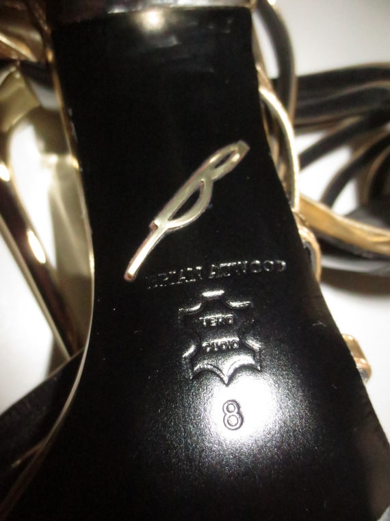 Vintage Brian Atwood Gold Strap 4 1/4 inch Stilet… - image 3