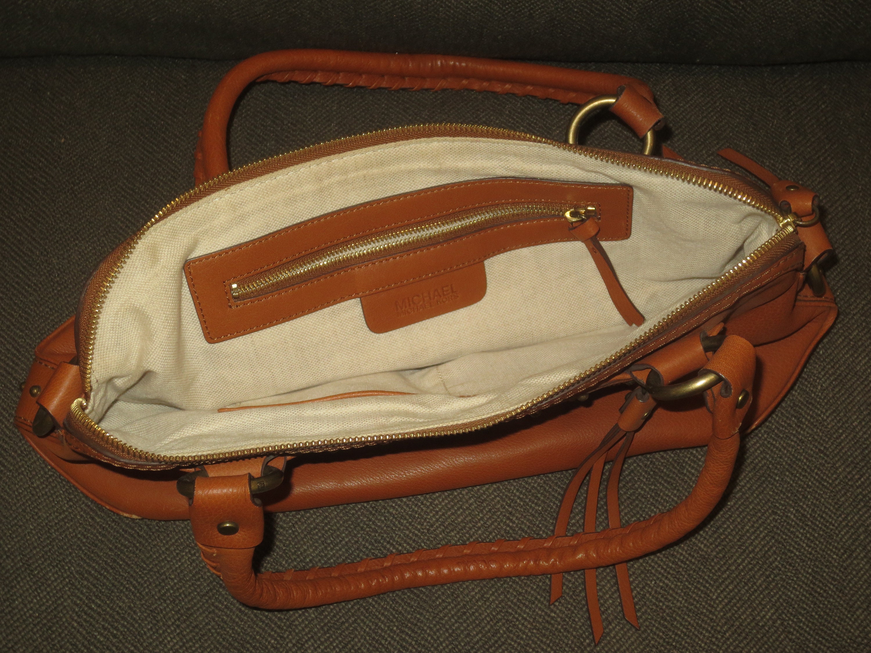 Vintage Michael Kors Saddle-tan Faux Leather Satchel Handbag -  Denmark