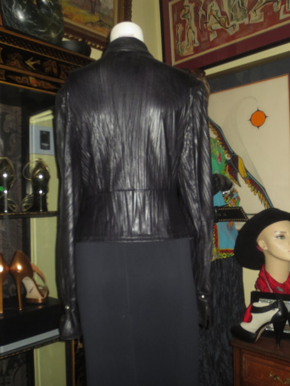 Very Interesting Woman's Size 12 Vintage Black Po… - image 4