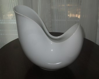 Vintage 60's Rosenthal Kunstabteilung Selb Banana Boat White Porcelain Vase Centerpiece