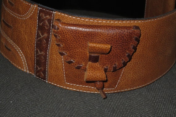 Woman's Extreme Wide Saddle-tan Leather Belt,  Su… - image 7