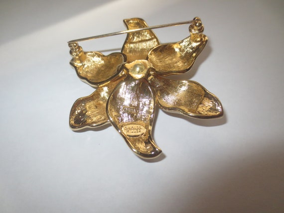 Vintage 80's Nolan Miller Brooch Clear Rhinestone… - image 6