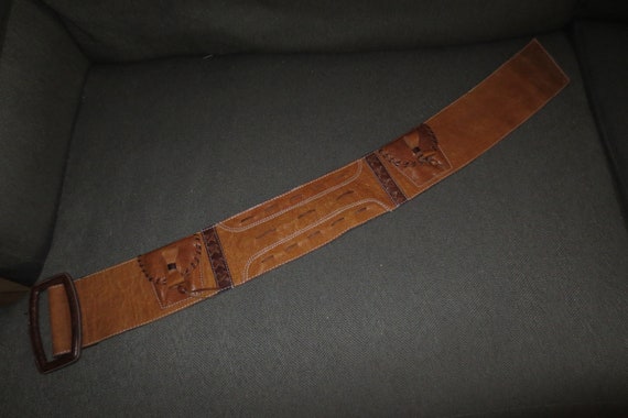 Woman's Extreme Wide Saddle-tan Leather Belt,  Su… - image 9